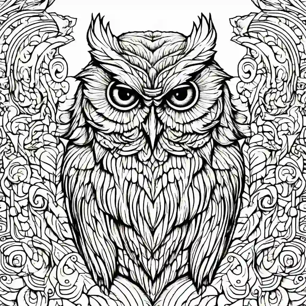 Owls coloring pages